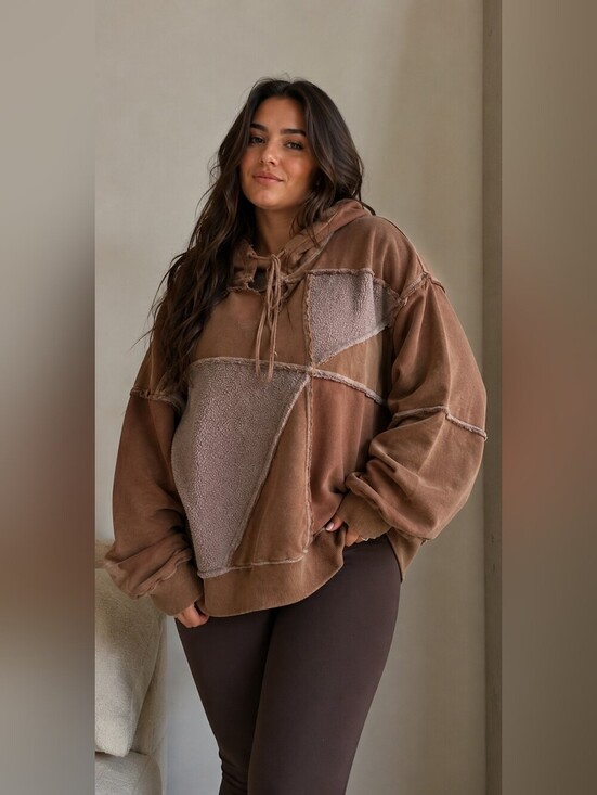 We The Free Tops - Free People We The Free Legacy Hoodie Large Oversized Patchwork Size: L
